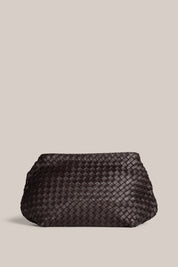Piper Woven Dark Chocolate Clutch