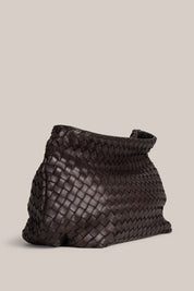 Piper Woven Dark Chocolate Clutch