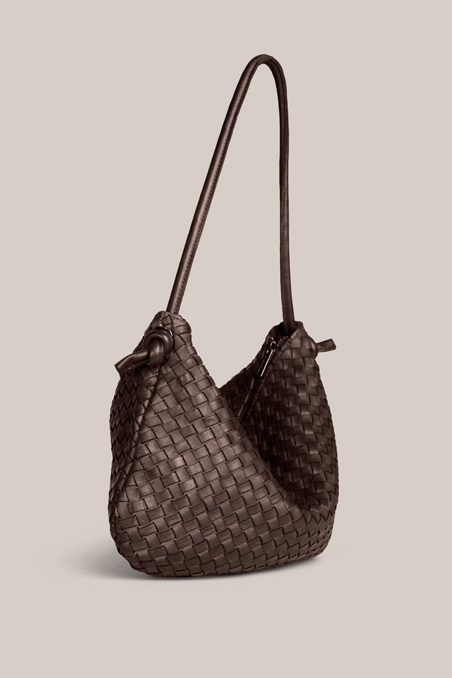 Willa Woven Dark Chocolate Hobo