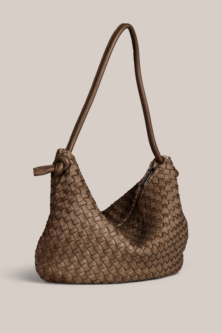 Willa Woven Taupe Hobo