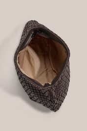Piper Woven Dark Chocolate Clutch