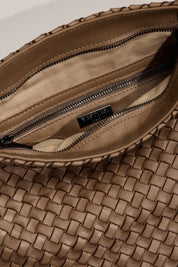 Piper Woven Taupe Clutch