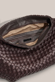 Piper Woven Dark Chocolate Clutch