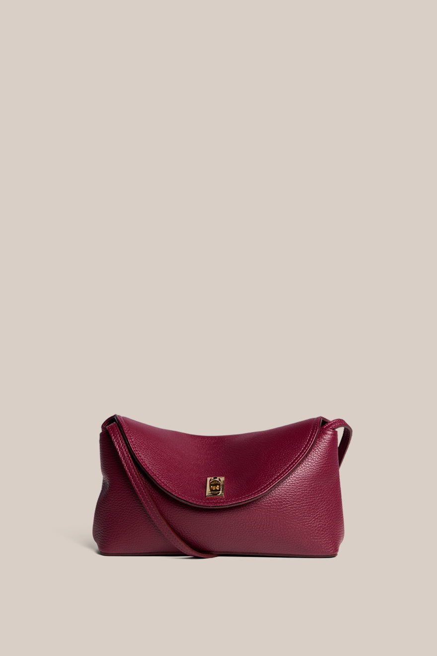 Sloane Bordeaux Leather Crossbody Clutch