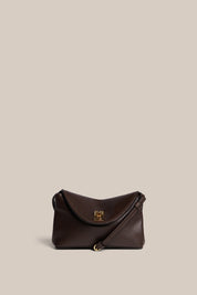 Sloane Mini Dark Chocolate Leather Crossbody Clutch