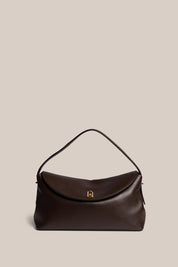 Sloane Large Dark Chocolate Leather Top Handle Crossbody
