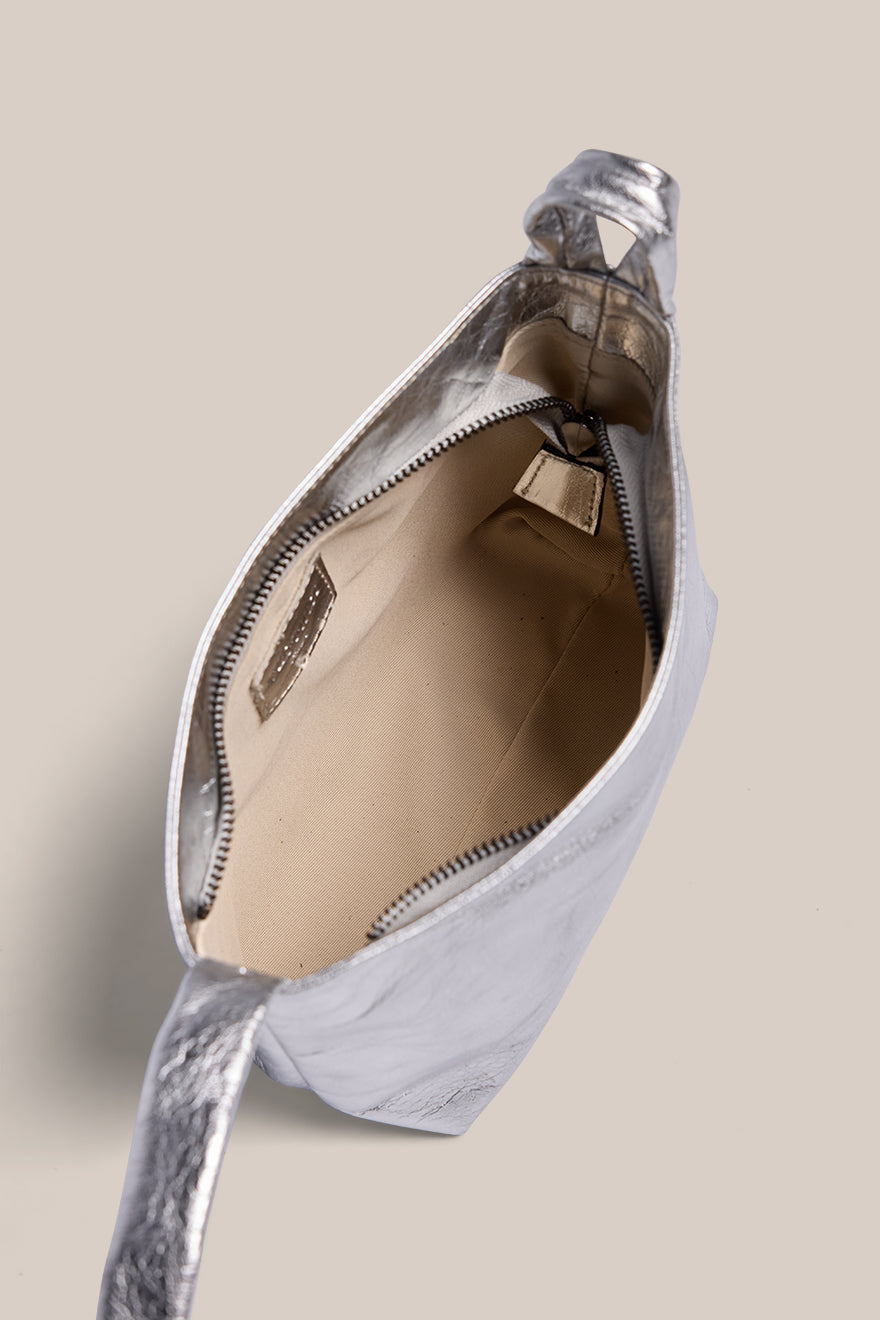 Jess Silver Leather Pouch