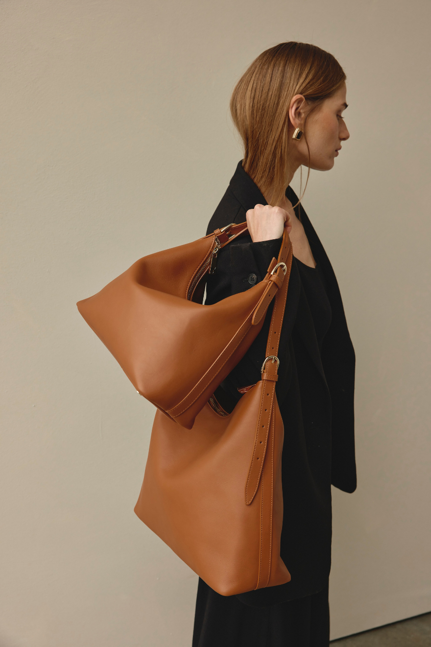 Harper Tan Leather Hobo