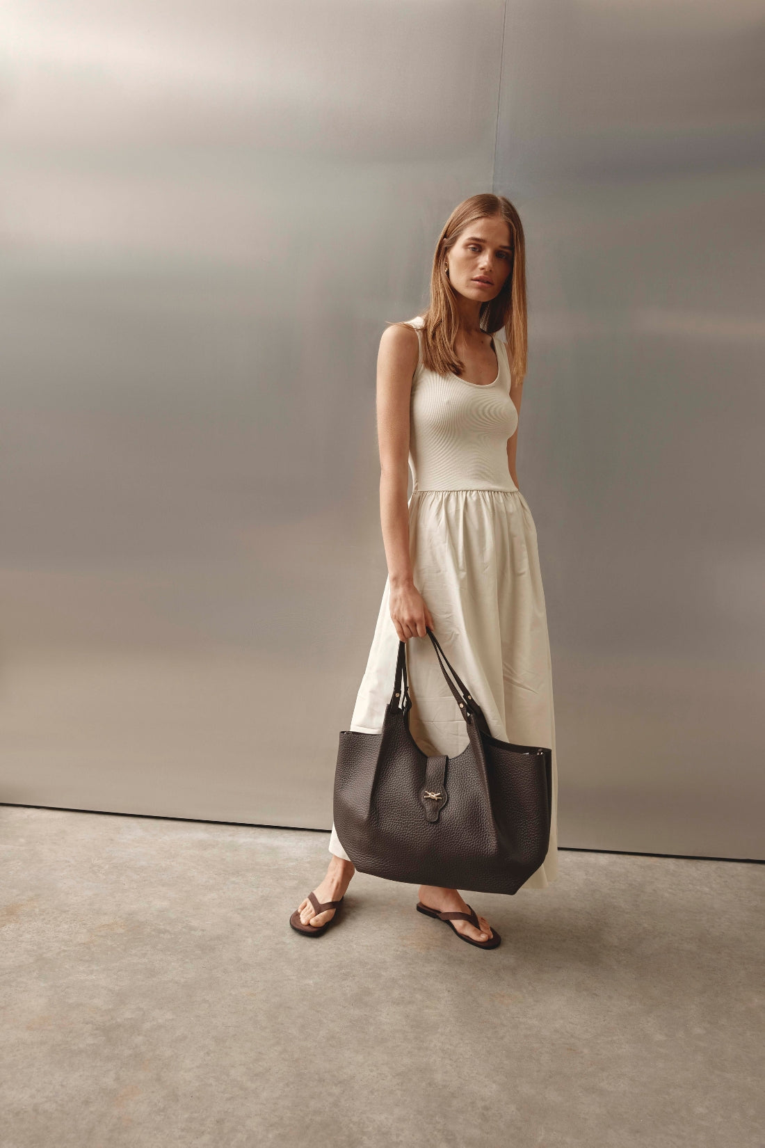 Grace Large Dark Chocolate East West Tote