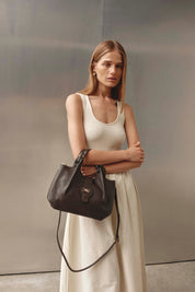 Grace Small Dark Chocolate East West Tote