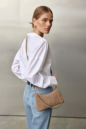 Ashley Brown Suede Crossbody Bag