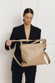 Bella Beige 2-in-1 Convertible Backpack Tote