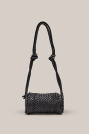 Woven Tube Crossbody Black