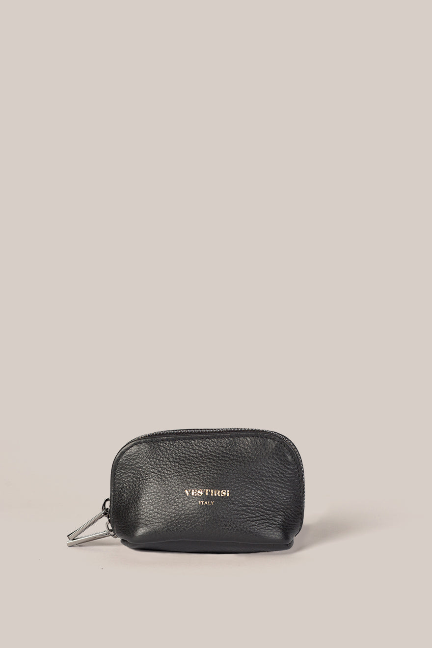 Leather Black Cosmetic Pouch Duo