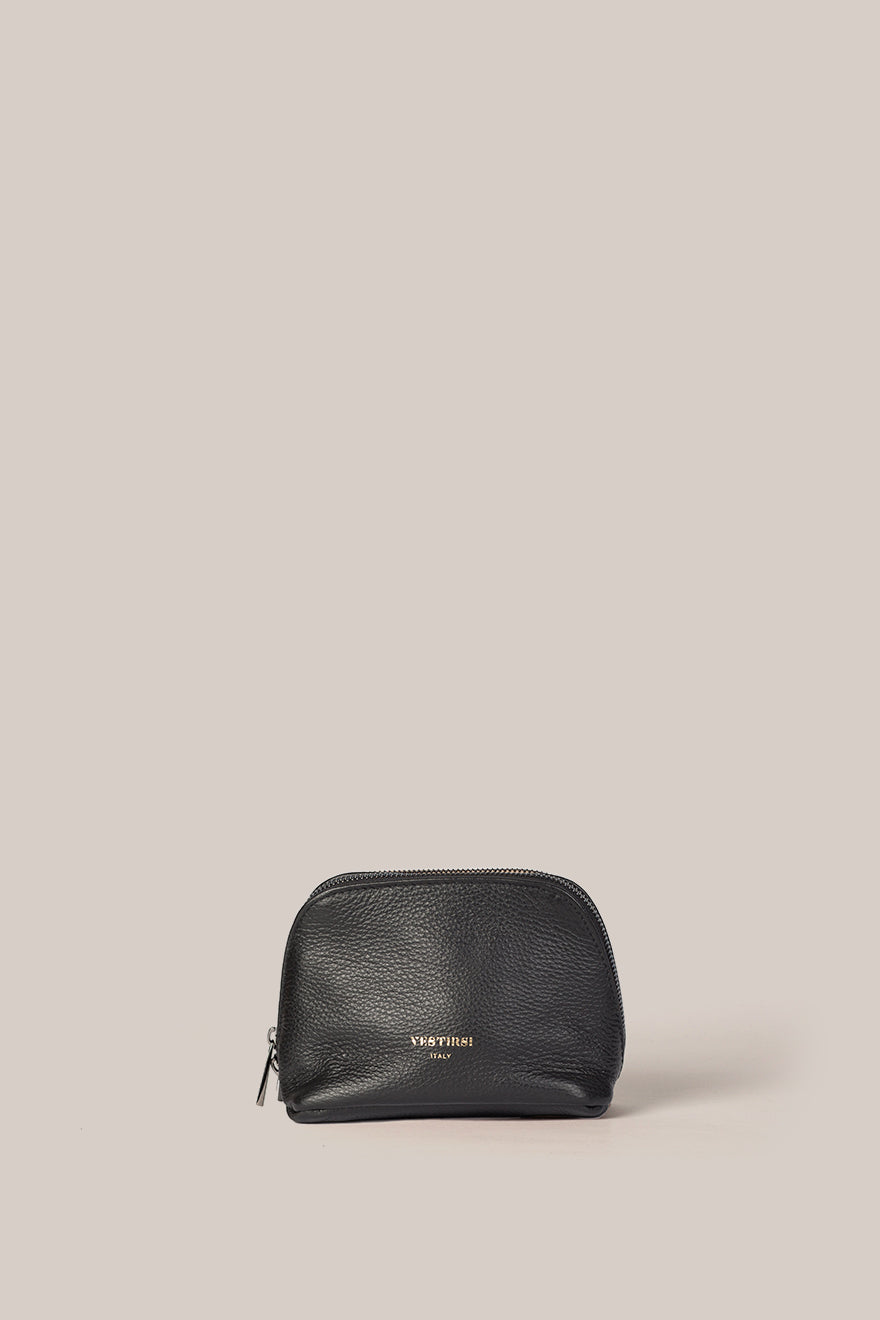 Leather Black Cosmetic Pouch Duo