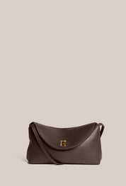 Sloane Dark Chocolate Leather Crossbody Clutch