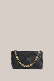 Gabrielle Black Woven Leather Bag