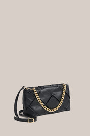 Gabrielle Black Woven Leather Bag