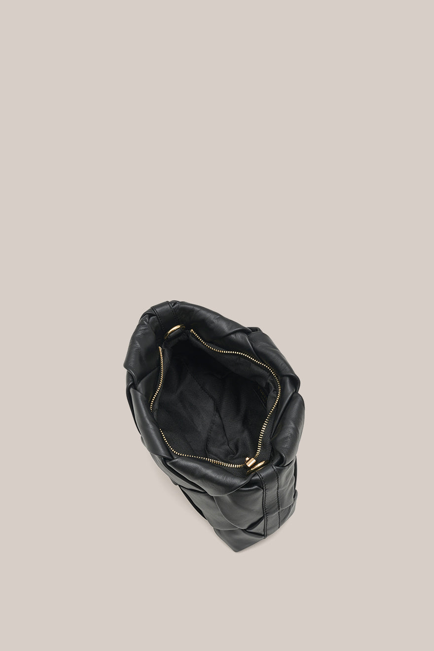 Gabrielle Black Woven Leather Bag