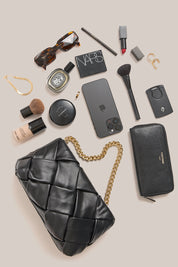 Gabrielle Black Woven Leather Bag