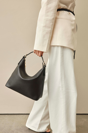 Harper Black Leather Hobo