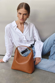 Harper Tan Leather Hobo