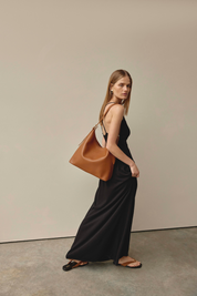 Harper Large Tan Leather Hobo