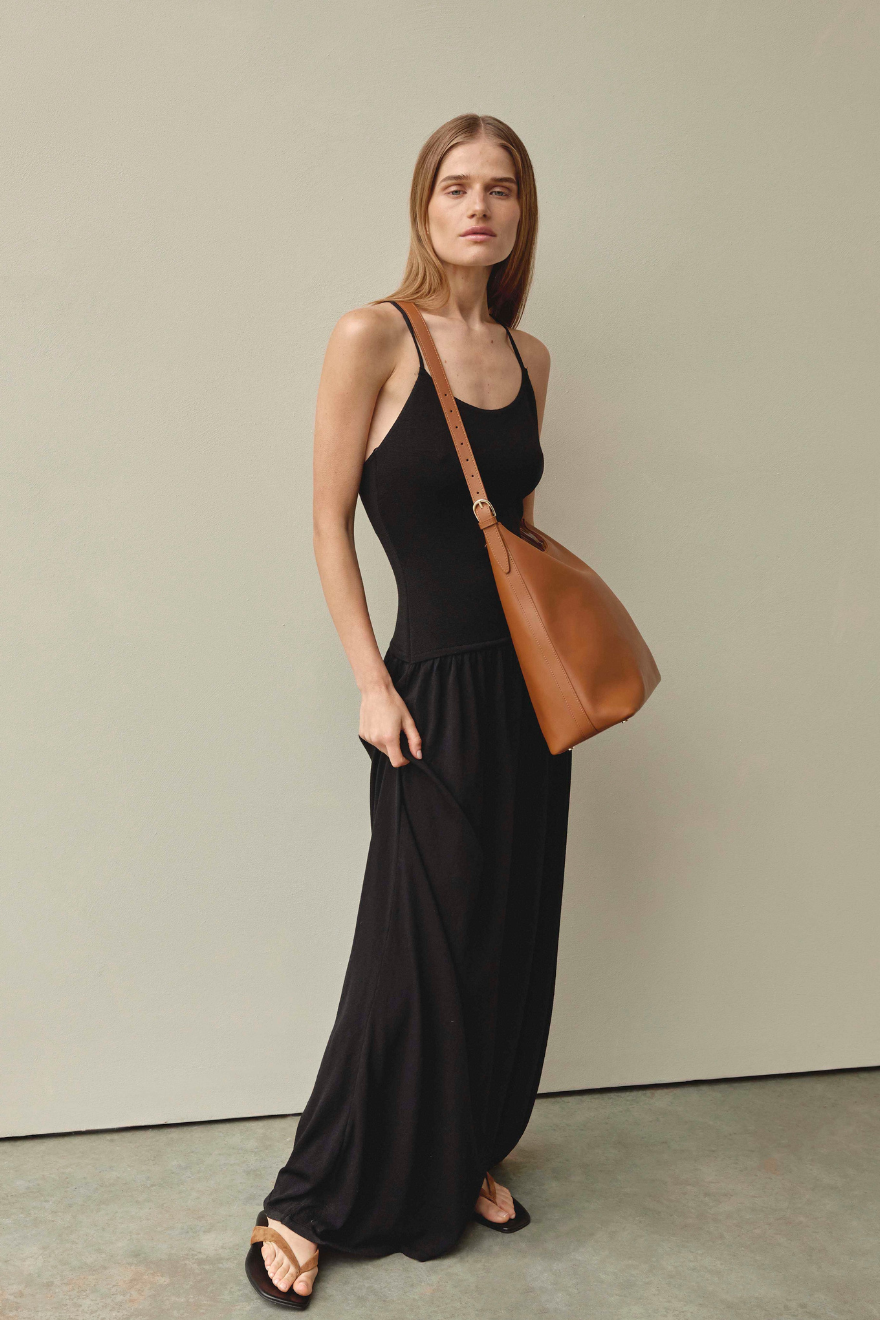 Harper Large Tan Leather Hobo