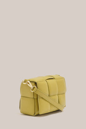 Margot Pistacchio Leather Woven Bag