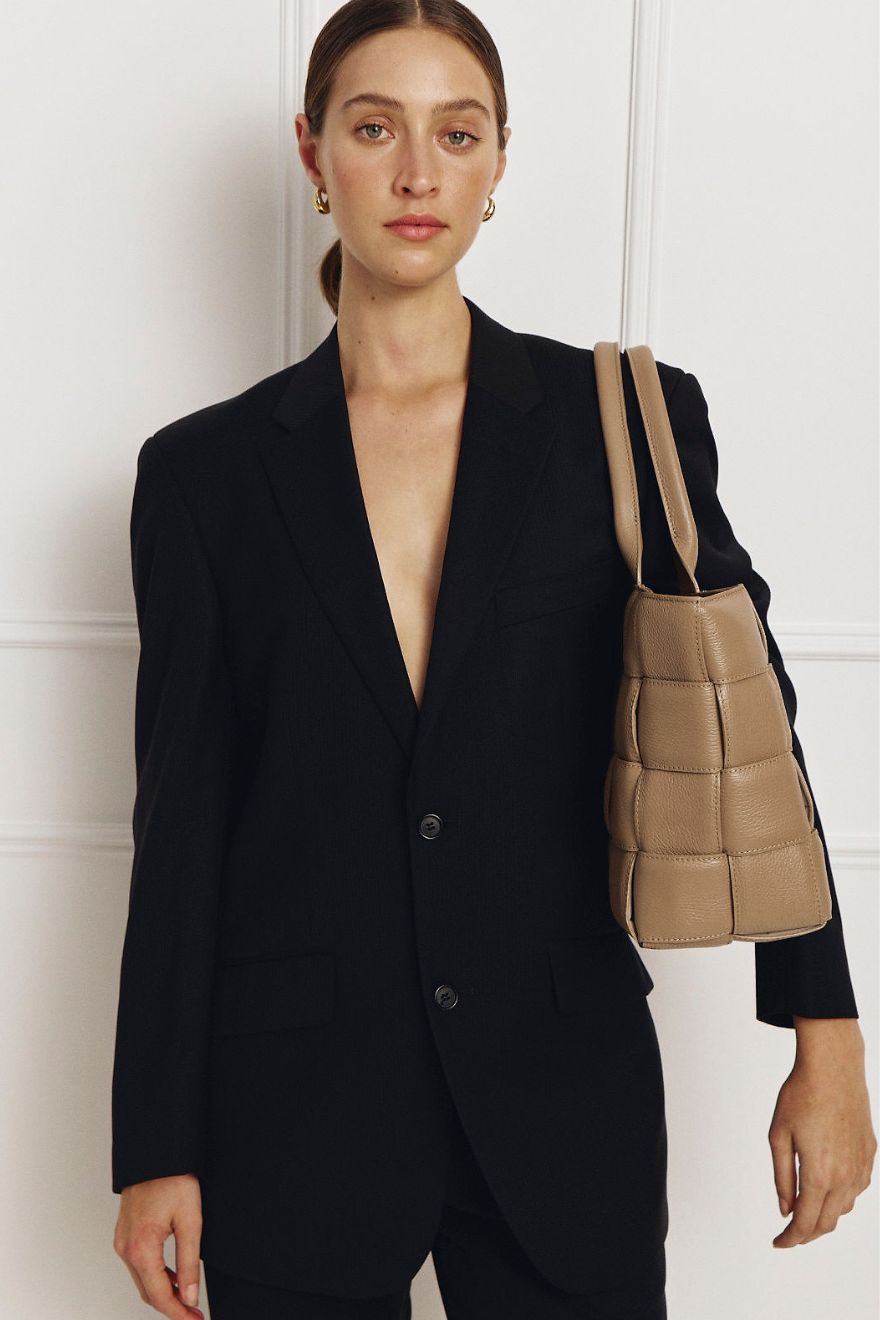 Margot XL Mushroom Woven Tote