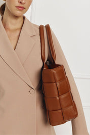 Margot XL Tan Woven Tote