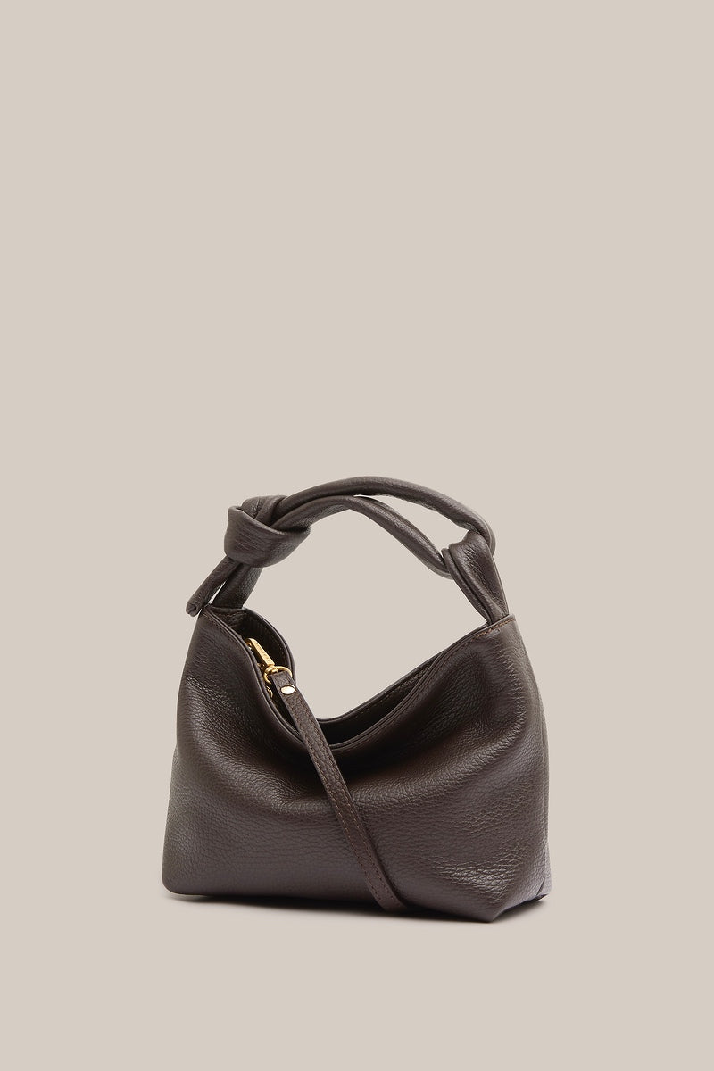 Jess Mini Leather Pouch Dark Chocolate