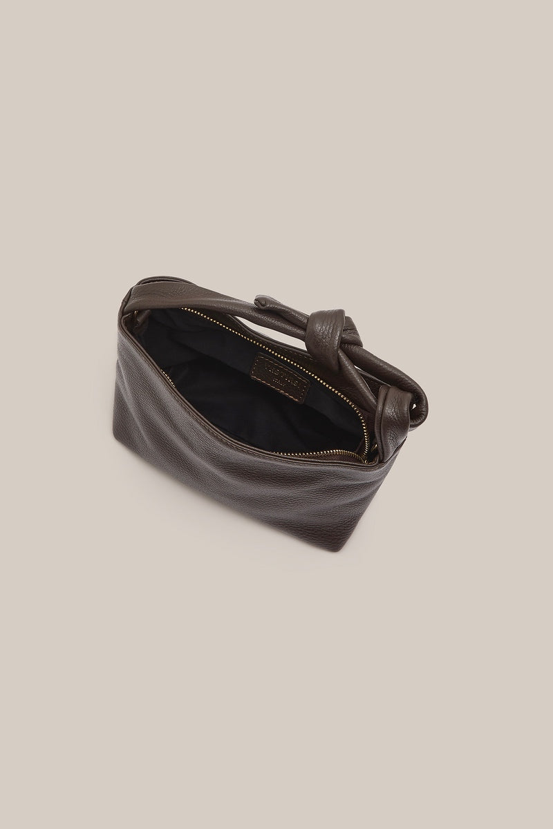 Jess Mini Leather Pouch Dark Chocolate