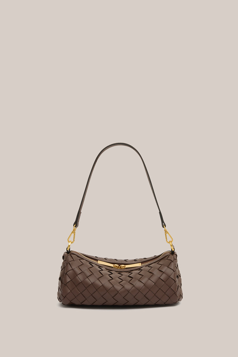 Vivi Woven Shoulder Crossbody Chocolate