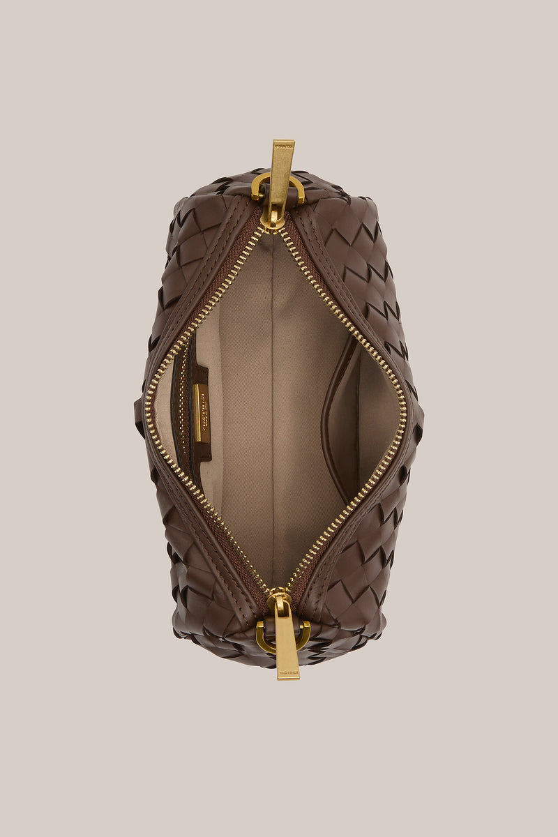 Vivi Woven Shoulder Crossbody Chocolate