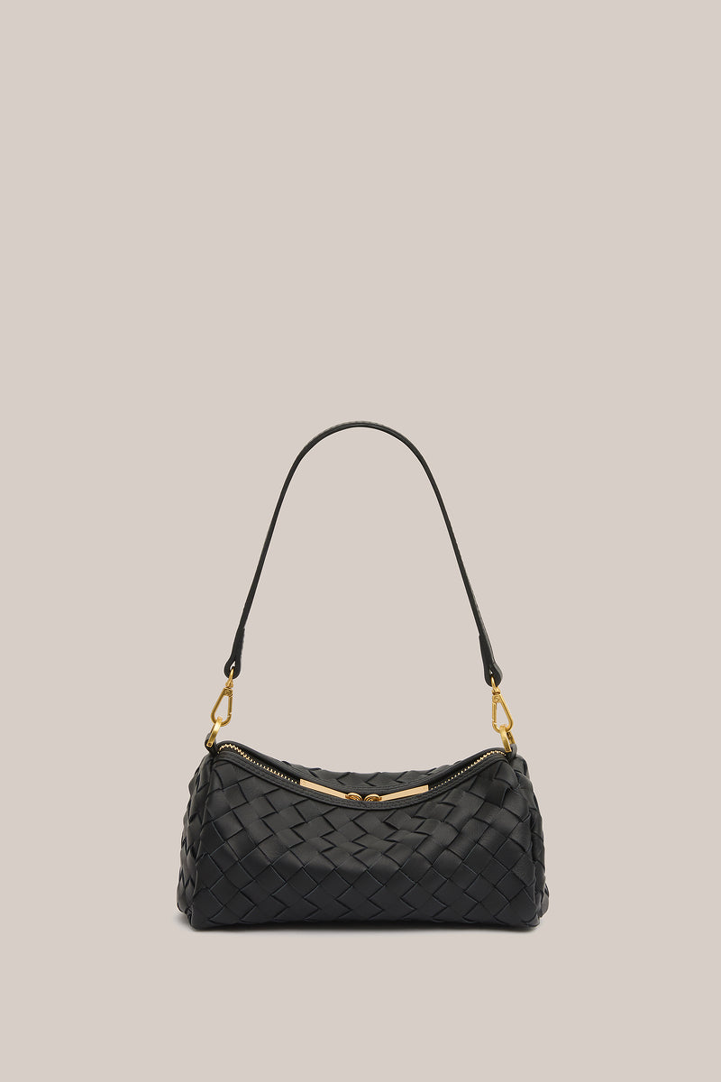 Vivi Woven Shoulder Crossbody Black
