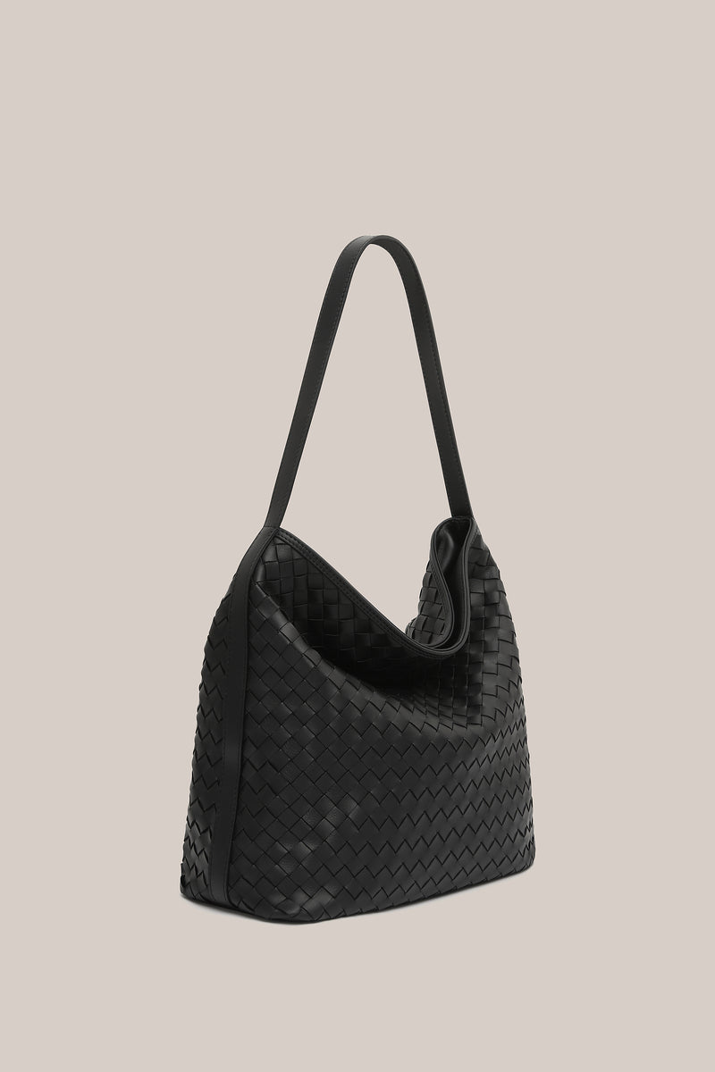 Bianca Woven Hobo Black
