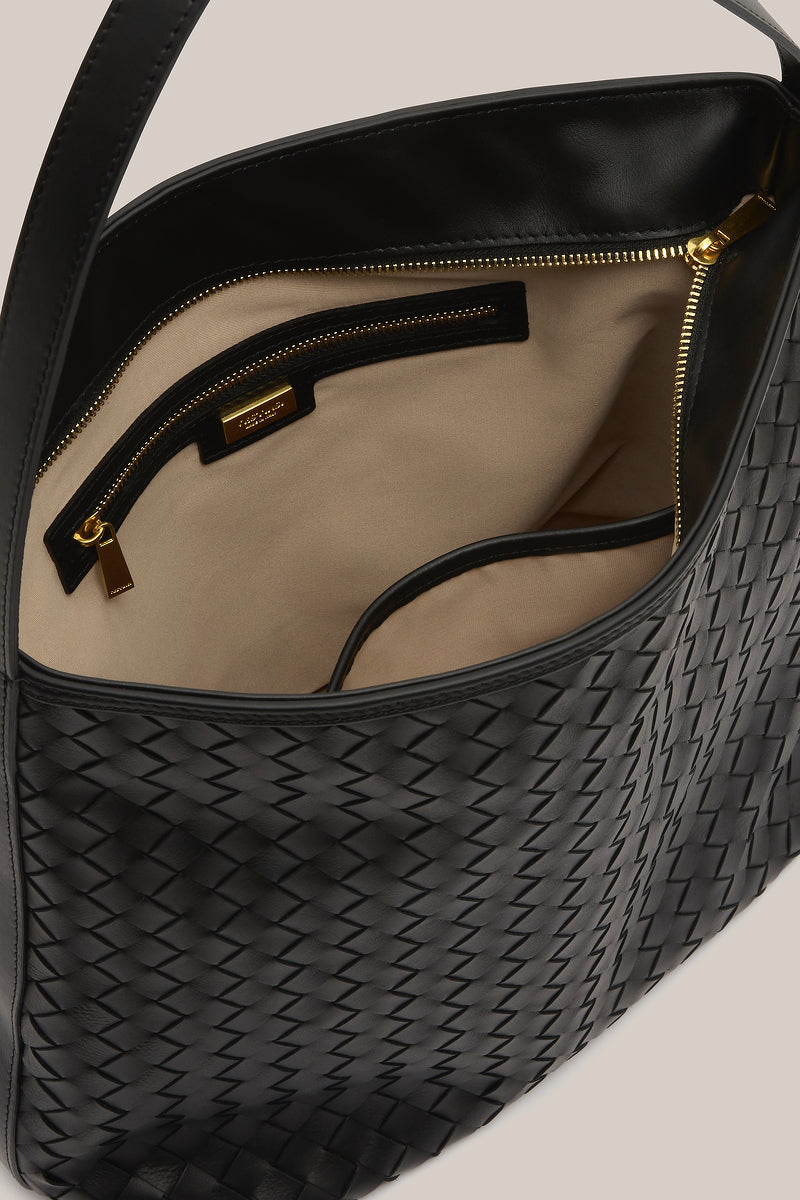 Bianca Woven Hobo Black