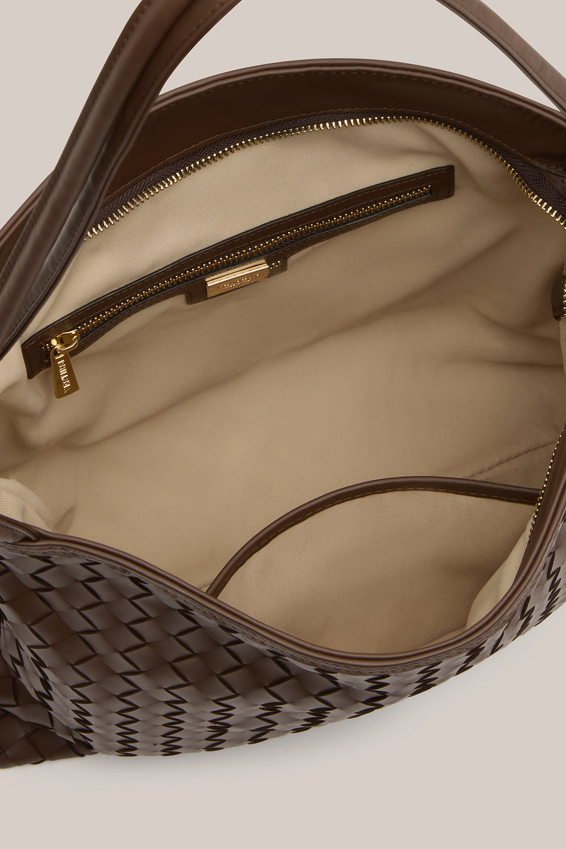 Woven Bella Convertible Backpack Chocolate