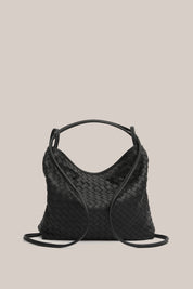 Woven Bella Convertible Backpack Black