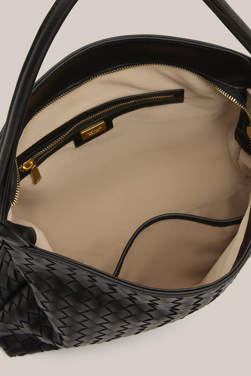 Woven Bella Convertible Backpack Black