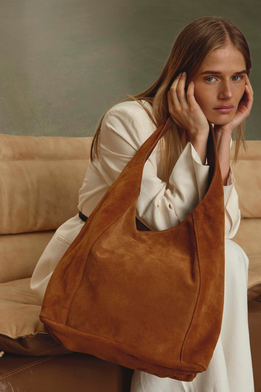 Sienna 2.0 Tan Suede Hobo