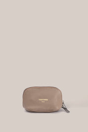 Leather Taupe Cosmetic Pouch Duo