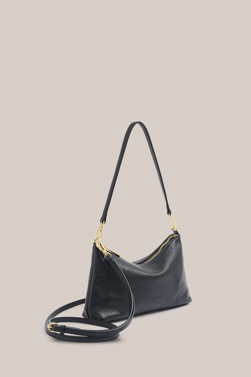 Ashley Black Leather Crossbody Bag