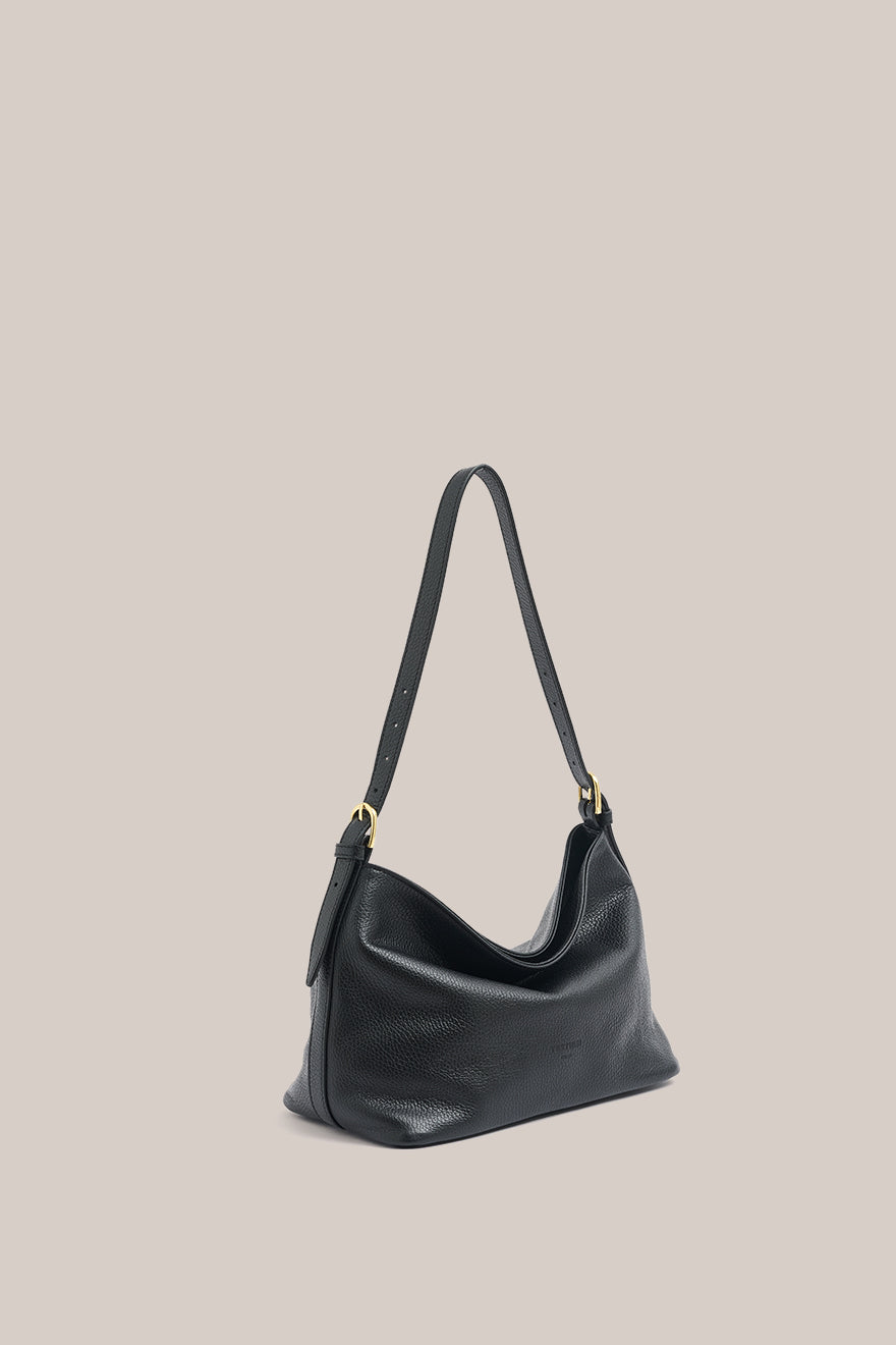 Eden Black Leather Shoulder Bag