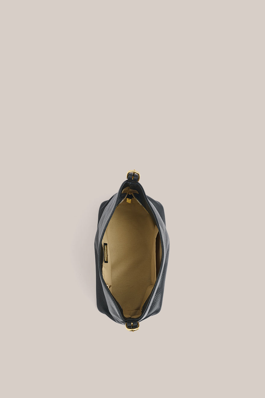 Eden Black Leather Shoulder Bag