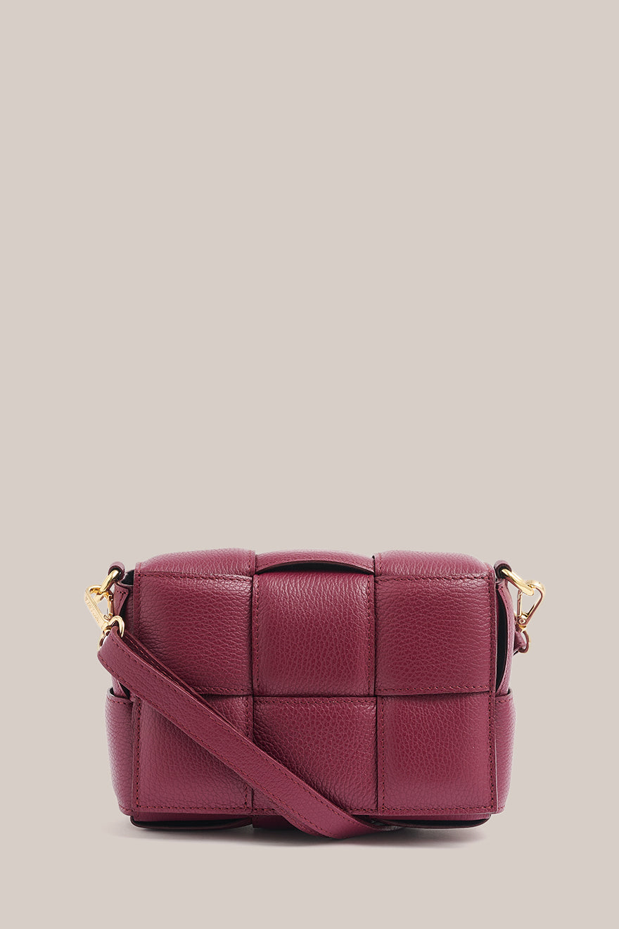 Margot Bordeaux Leather Woven Bag