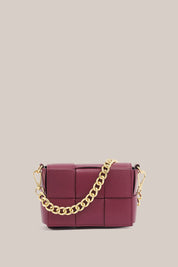 Margot Mini Bordeaux Leather Woven Bag