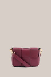 Margot Mini Bordeaux Leather Woven Bag