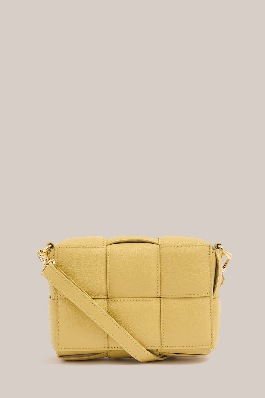 Margot Buttermilk Leather Woven Bag